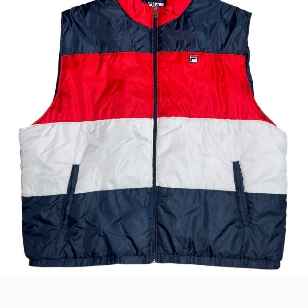 FILA Red White and Blue Puffer Vest